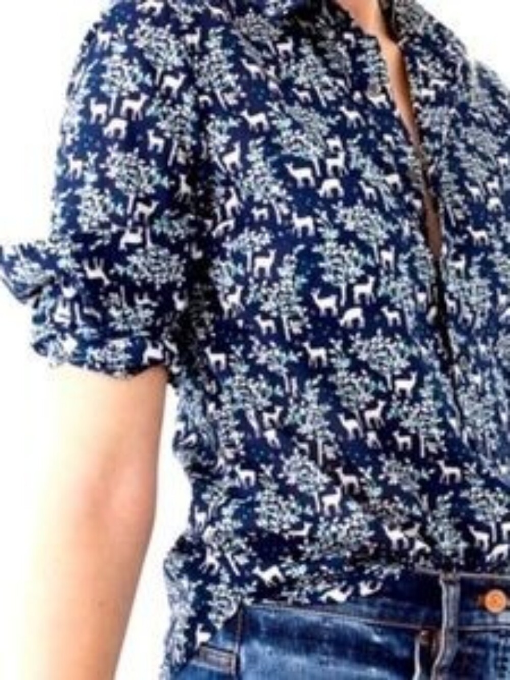 JCREW Woodland Deer Popover Shirt - 10
